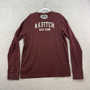 Abercrombie & Fitch Shirt Mens 2XL Burgundy Long Sleeve Muscle Fit y2k 2000s